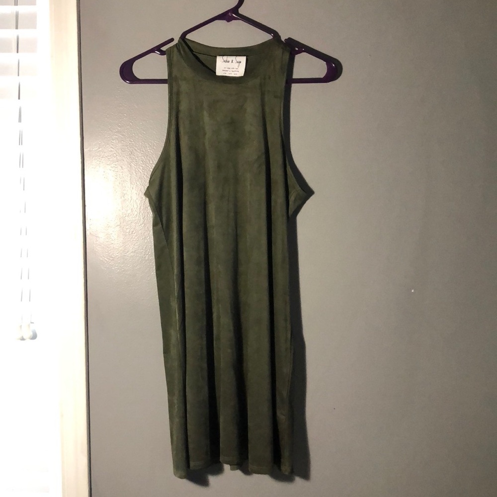 Hunter Green Suede Flowy Dress